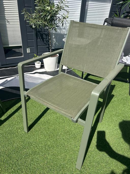 Buy & Sell East Sussex Hastings - Photos for 4x B&Q olive green garden chairs