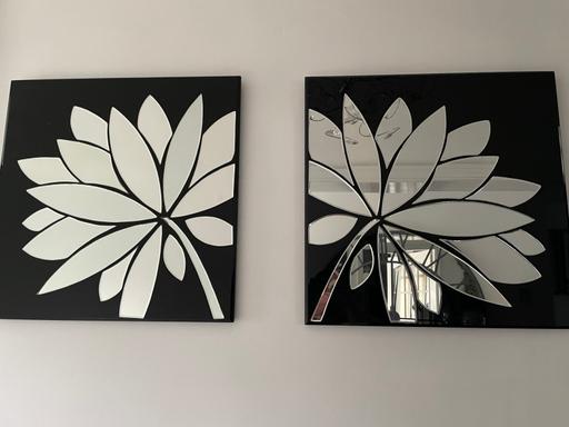 Buy & Sell Merseyside Saint Helens - Photos for Black flower mirrors wall art 60cm x 60 stunn
