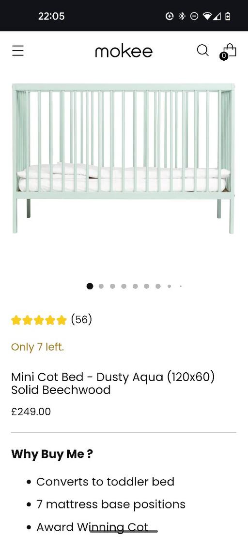 Buy & Sell North London Arnos Grove - N14 - Photos for Monkee mini cot aqua