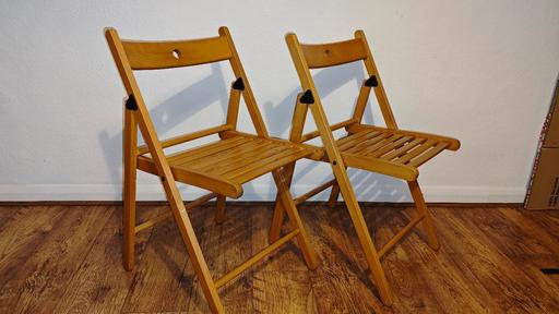 Buy & Sell South West London Merton - Photos for 2 Foldable Wooden Chairs from IKEA – Used