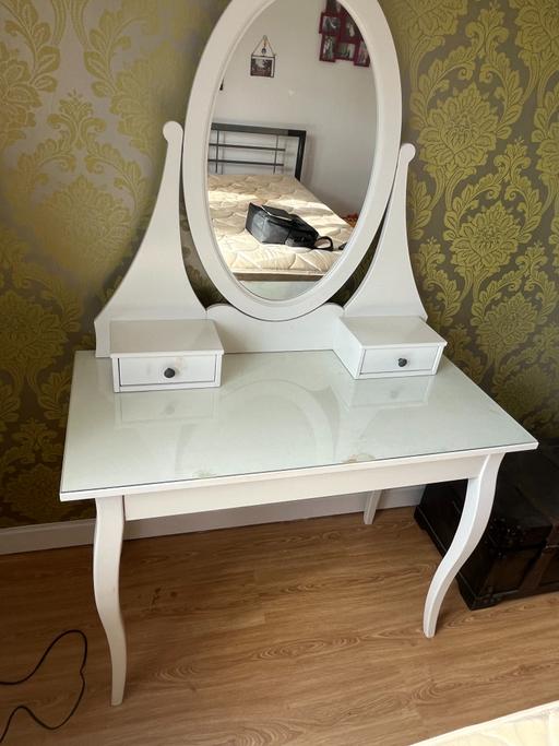 Buy & Sell Greater Manchester Trafford - Photos for IKEA Hemnes White Dressing Table With Mirror
