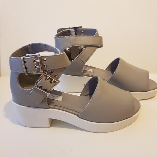 Buy & Sell Central London Charing Cross - Central London - Photos for New Look Leather Grey Ankle Sandals UK 6