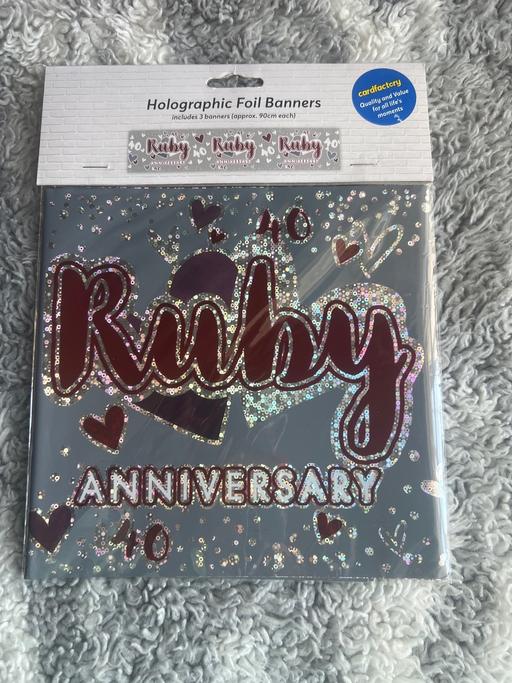 courses West Midlands Sandwell - Photos for Ruby 40th Anniversary Foil Banner