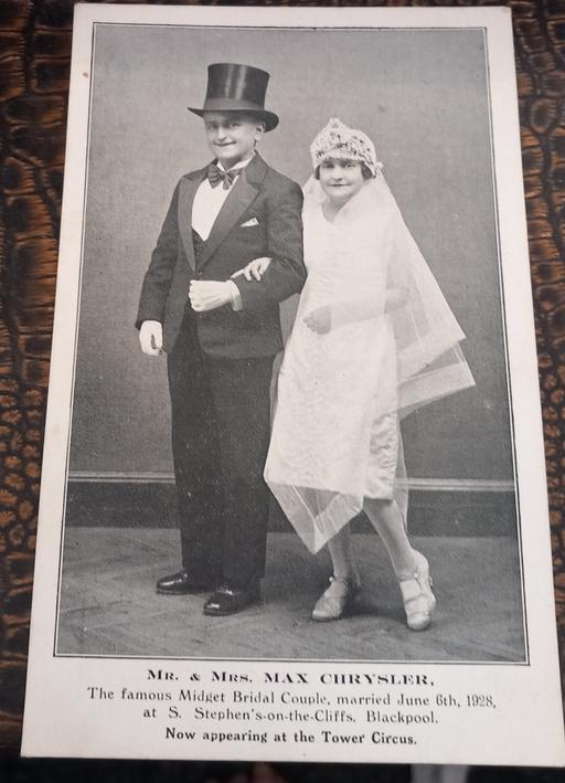 Buy & Sell Merseyside Saint Helens - Photos for antique photo Midget Bridal Couple postcard