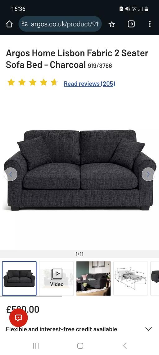 Buy & Sell West Midlands Sandwell - Photos for Argos Lisbon Fabric 2 Seater Sofa Bed