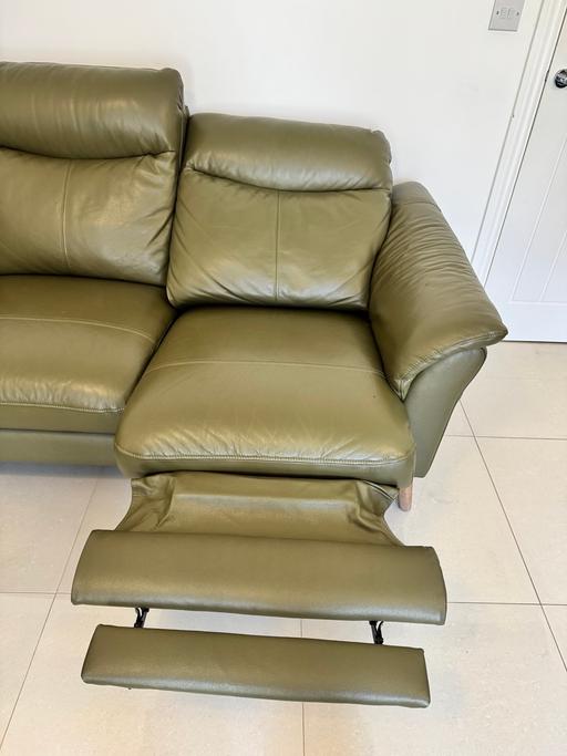 Buy & Sell South East London North End - South East London - Photos for DFS Olive Green Leather Corner Sofa