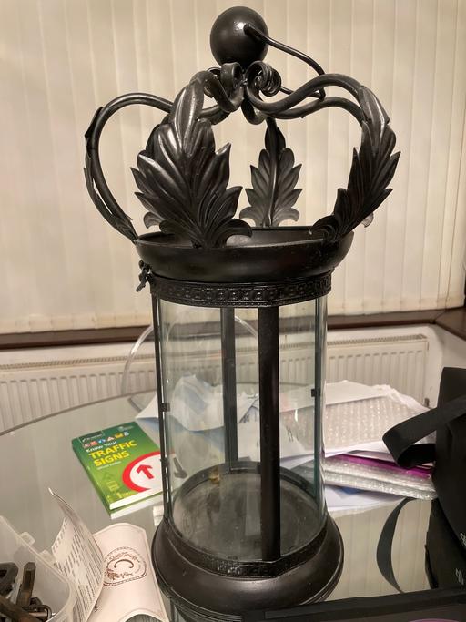 Buy & Sell Merseyside Saint Helens - Photos for Black crown metal hanging lantern curved glas