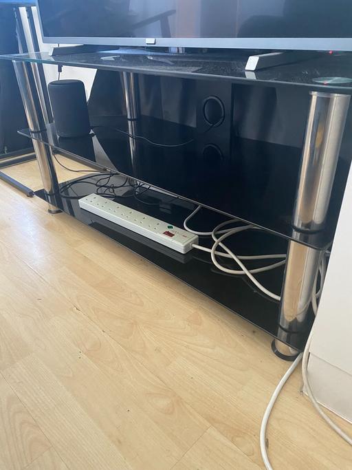 Buy & Sell North West London Queen`s Park - North West London - Photos for Glass TV Stand, Black, 100x40x50cm