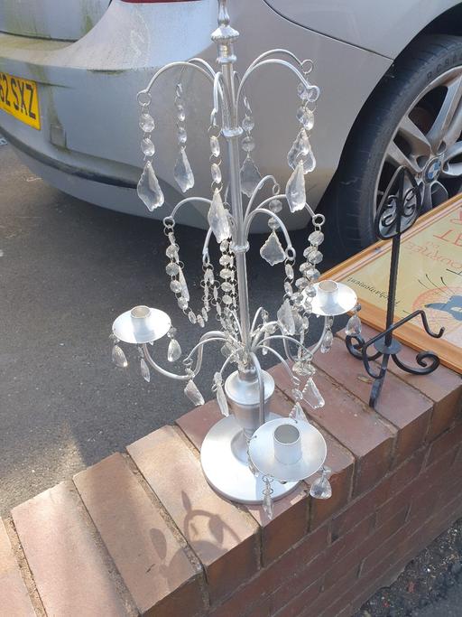 Buy & Sell West Midlands Dudley - Photos for Metal Crystal Candle Holder , 2ft tall , Good