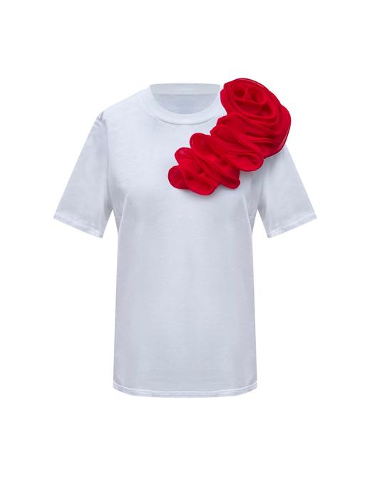 Buy & Sell East Sussex Brighton - Photos for Red Flower Summer Cotton T-Shirt by TOMA
