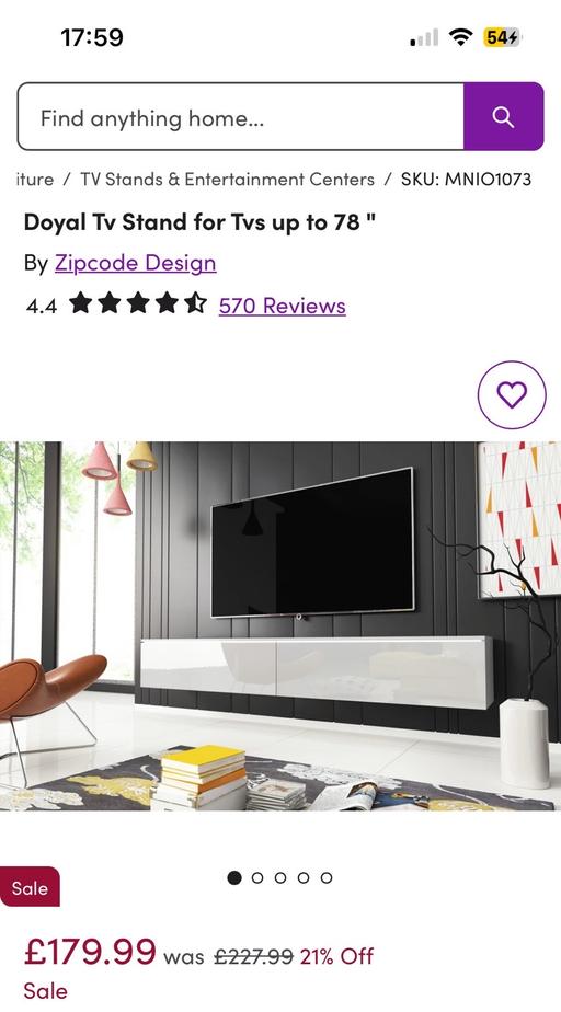 Buy & Sell Merseyside Liverpool - Photos for White gloss under Tv cabinet