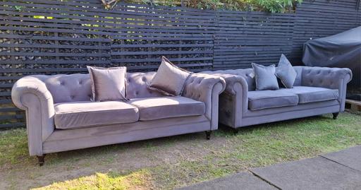 Buy & Sell West Midlands Wolverhampton - Photos for Grey Chesterfield Sofas..Delivery🚚 Available