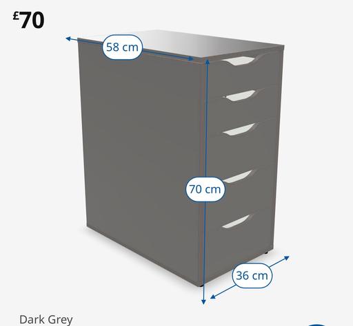 Buy & Sell West Yorkshire Bradford - Photos for IKEA Alex 5 draws - grey