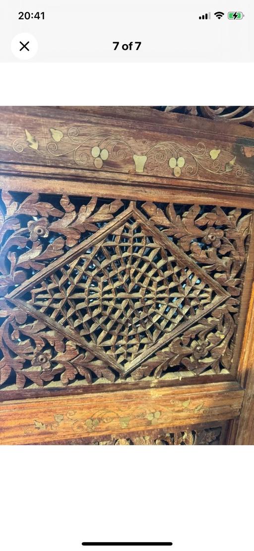 Buy & Sell Greater Manchester Stockport - Photos for Vintage Indian wooden Portable Divider 4 pane