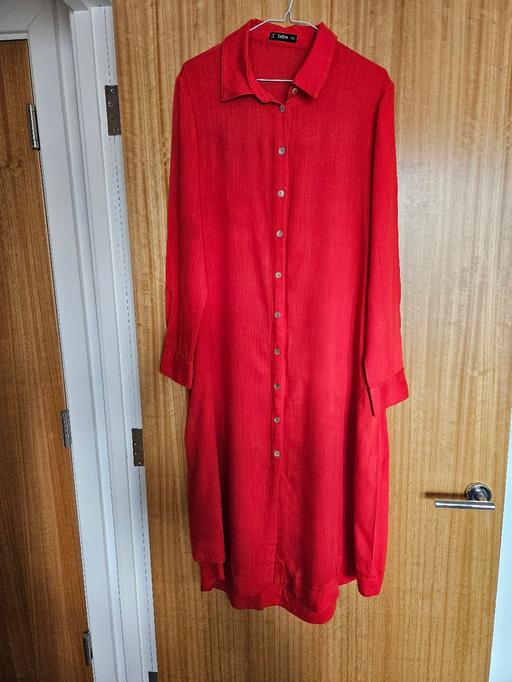Buy & Sell Birmingham Birmingham - Photos for Long sleeved midi shirt dress Shein scarlet/b