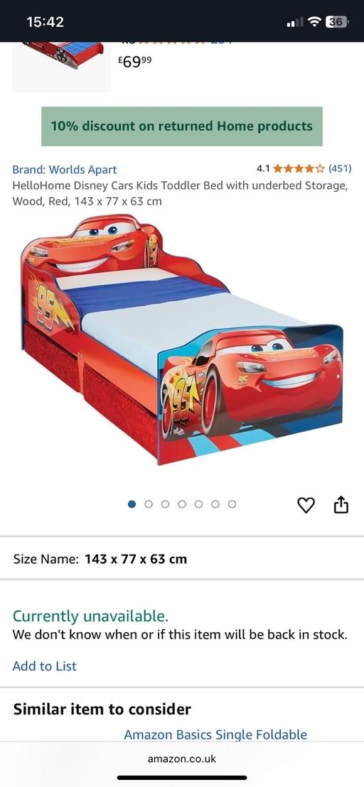 Buy & Sell Buckinghamshire Milton Keynes - Photos for Cars toddler bed + mattress