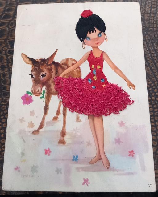 Buy & Sell Merseyside Saint Helens - Photos for silk embroidered Spanish girl postcard