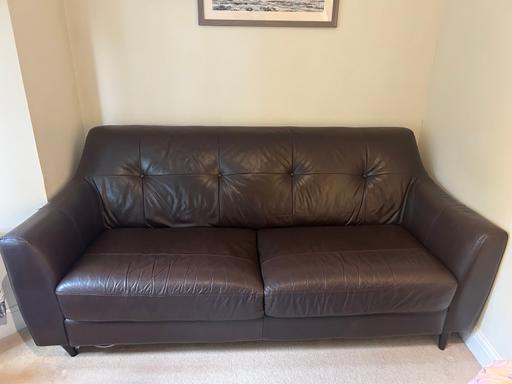 Buy & Sell Hampshire Rushmoor - Photos for Genuine Leather Brown Sofa