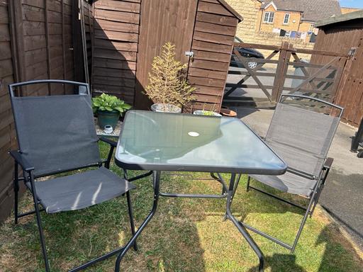 Buy & Sell West Yorkshire Kirklees - Photos for Garden table & two chairs