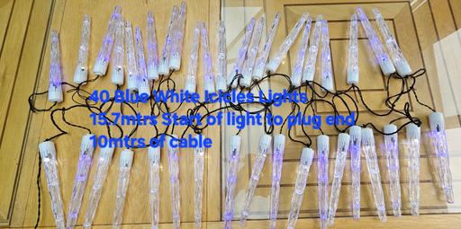 Buy & Sell Staffordshire Cannock Chase - Photos for 40 Blue White Icicles Christmas Or Party Ligh