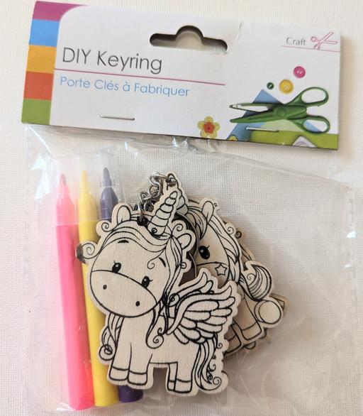 Buy & Sell Blaenau Gwent Georgetown - Blaenau Gwent - Photos for Wood Unicorn keyring x 3 with 3 colouring pen