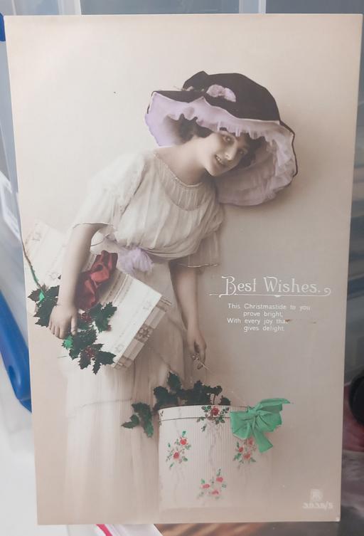 Buy & Sell Merseyside Saint Helens - Photos for Antique real photo lady Christmas postcard