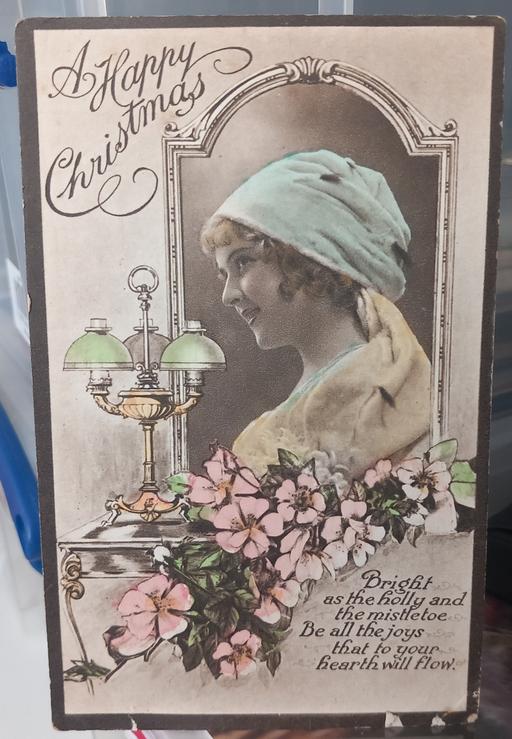 Buy & Sell Merseyside Saint Helens - Photos for Antique lady happy Christmas postcard