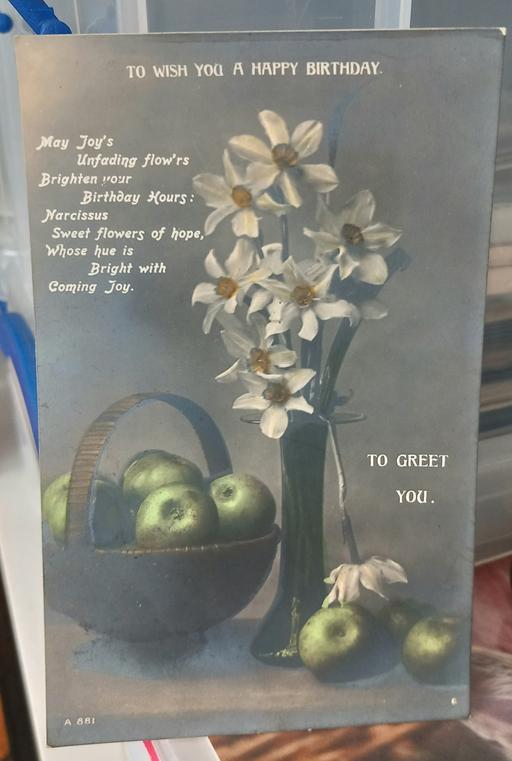 Buy & Sell Merseyside Saint Helens - Photos for Antique narcissus flowers birthday postcard