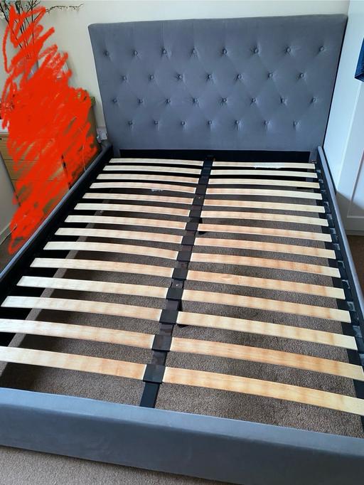 Buy & Sell South East London Bromley - Photos for King Size grey bed frame from happy beds