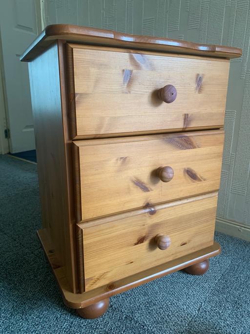 Buy & Sell West Midlands Birmingham - Photos for Pine Bedside Table 3-Drawers
