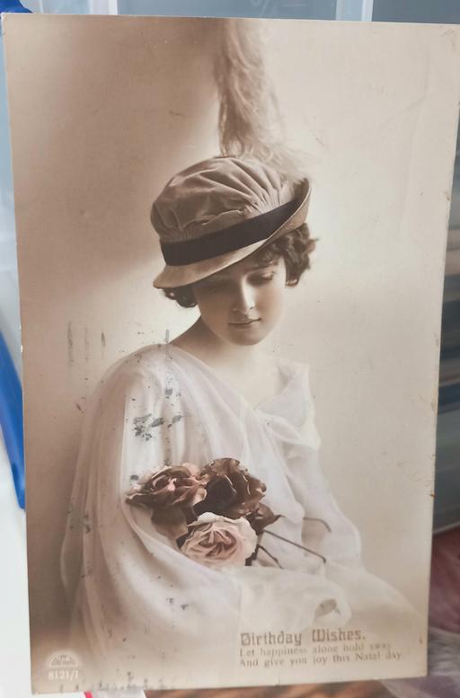 Buy & Sell Merseyside Saint Helens - Photos for Beautiful antique photo lady flowers postcard