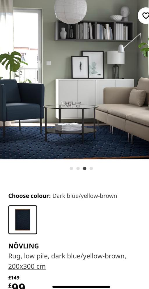 Buy & Sell West Midlands Birmingham - Photos for Dark blue yellow Ikea rug