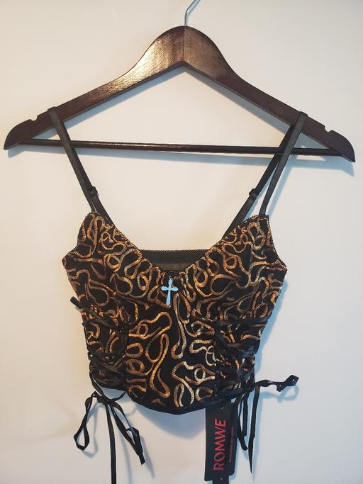 Buy & Sell Stockport Town Centre Stockport - Photos for Gothic Graphic Print Lace Up Cami Top Romwe