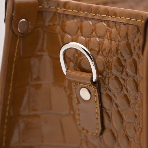 Buy & Sell Tyne and Wear Newcastle upon Tyne - Photos for Crocodile Pattent Leather Tote Bag (MUSTARD)