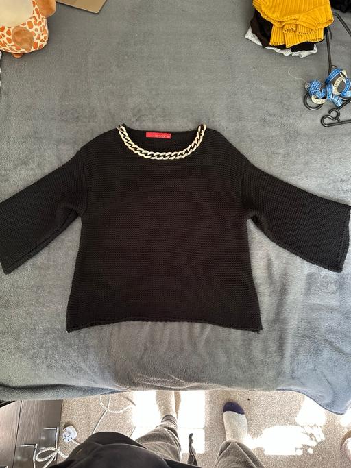 Buy & Sell Ratcliff East London - Photos for Classic Black Sweater with Metal Decoration
