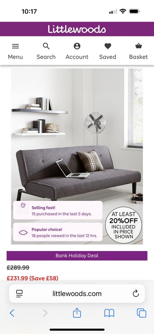 Buy & Sell Hertfordshire Stevenage - Photos for Dax Sofa Bed