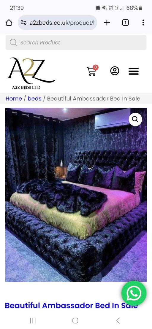 Buy & Sell West Midlands Solihull - Photos for double crushed velvet ambassador bed