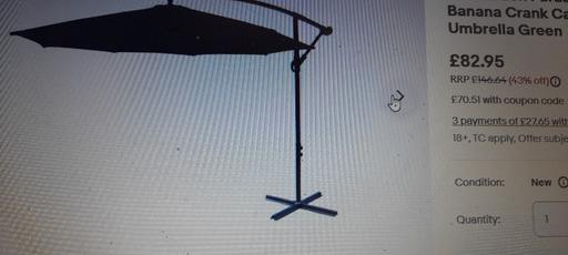 Buy & Sell West Midlands Walsall - Photos for 3m banana parasol green