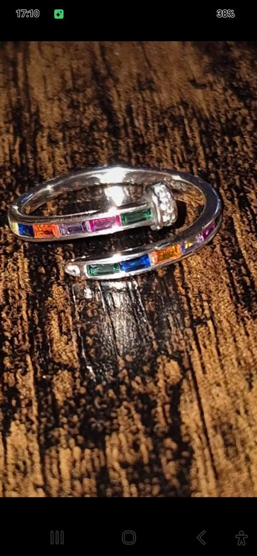 Buy & Sell Shropshire Telford and Wrekin - Photos for Very modern multi gem S925 thumb/finger ring.