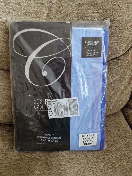 Buy & Sell Kent Thanet - Photos for bn blue striped curtains 46