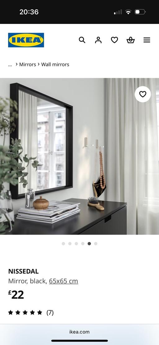 Buy & Sell West Midlands Birmingham - Photos for IKEA NISSEDAL Mirror, black