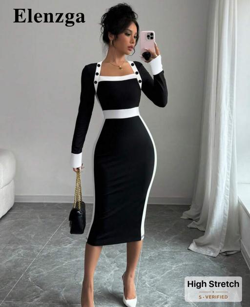 Buy & Sell The Hale North West London - Photos for Black & White Jersey Dress with buttons