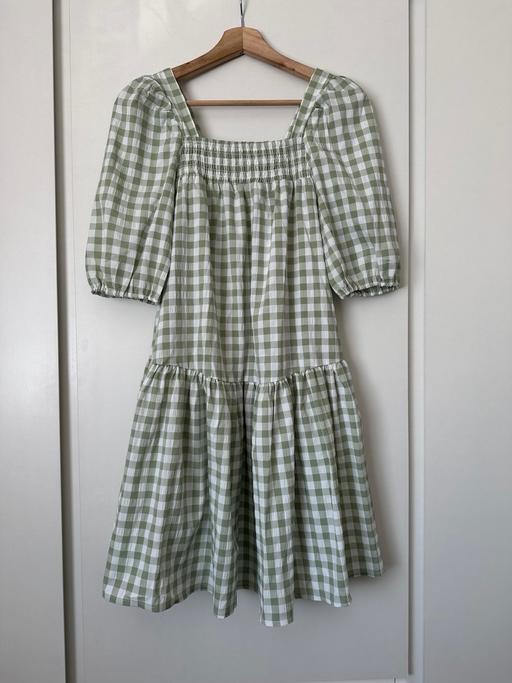 Buy & Sell Lincolnshire Lincoln - Photos for Sage green puff smock gingham summer dress 8
