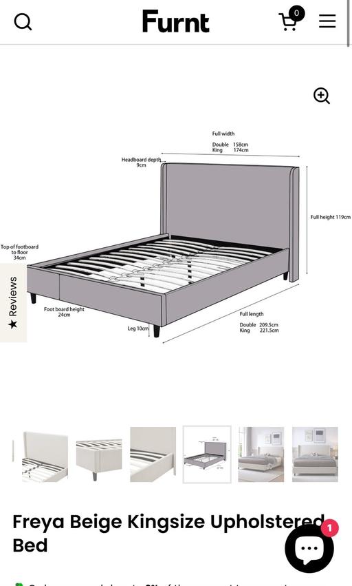Buy & Sell South East London Bellingham - South East London - Photos for Freya Beige Kingsized Upholstered Bed