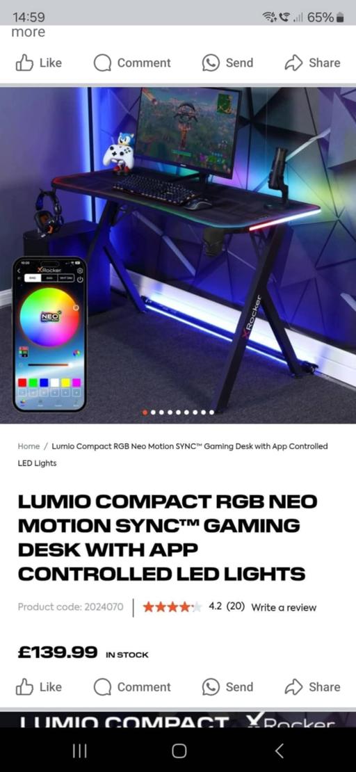 Buy & Sell West Midlands Dudley - Photos for Lumio Compact RGB Neo Motion SYNC™ Gaming Des