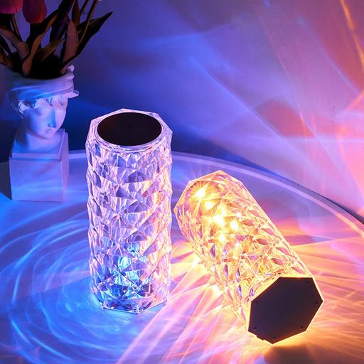 Buy & Sell Greater Manchester Manchester - Photos for Crystal Diamond Rose Table Lamp, RGB LED Nigh