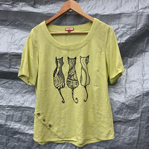 Buy & Sell Amblecote Dudley - Photos for Joe Browns Green Cat Print T-Shirt Size 12