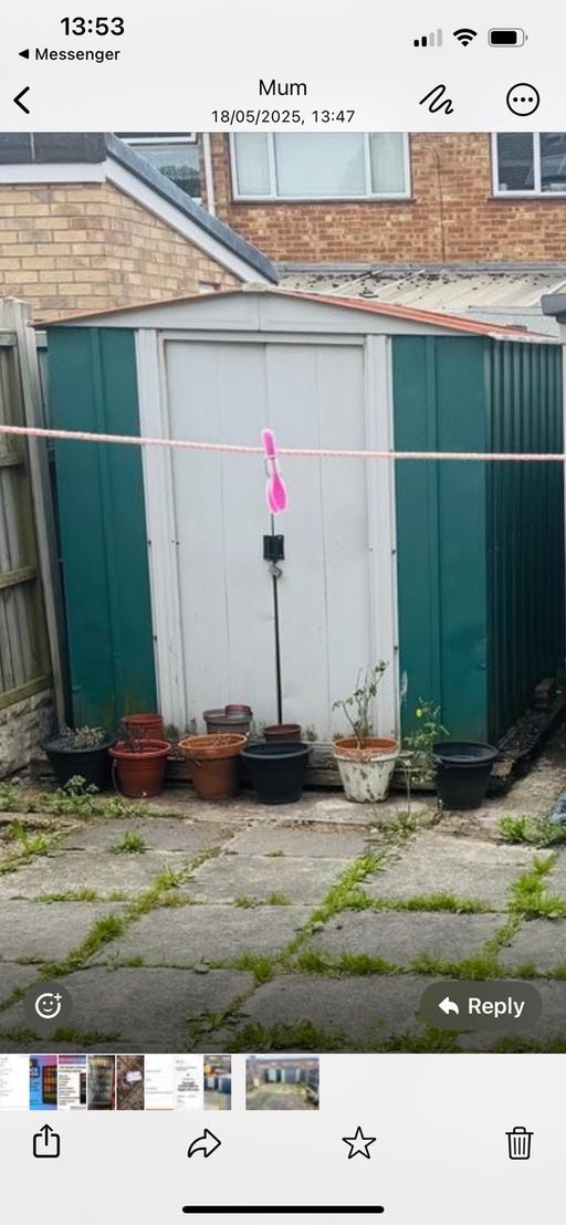 Buy & Sell Leicestershire Leicester - Photos for Metal shed and base 4x6 buyer to collect