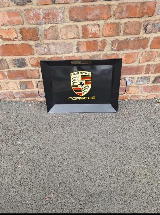 Buy & Sell Leicestershire Leicester - Photos for Porsche Black Metal Serving Tray – Vintage St