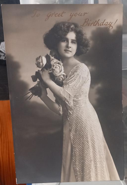Buy & Sell Thatto Heath Saint Helens - Photos for 1920s lady & flowers photo postcard